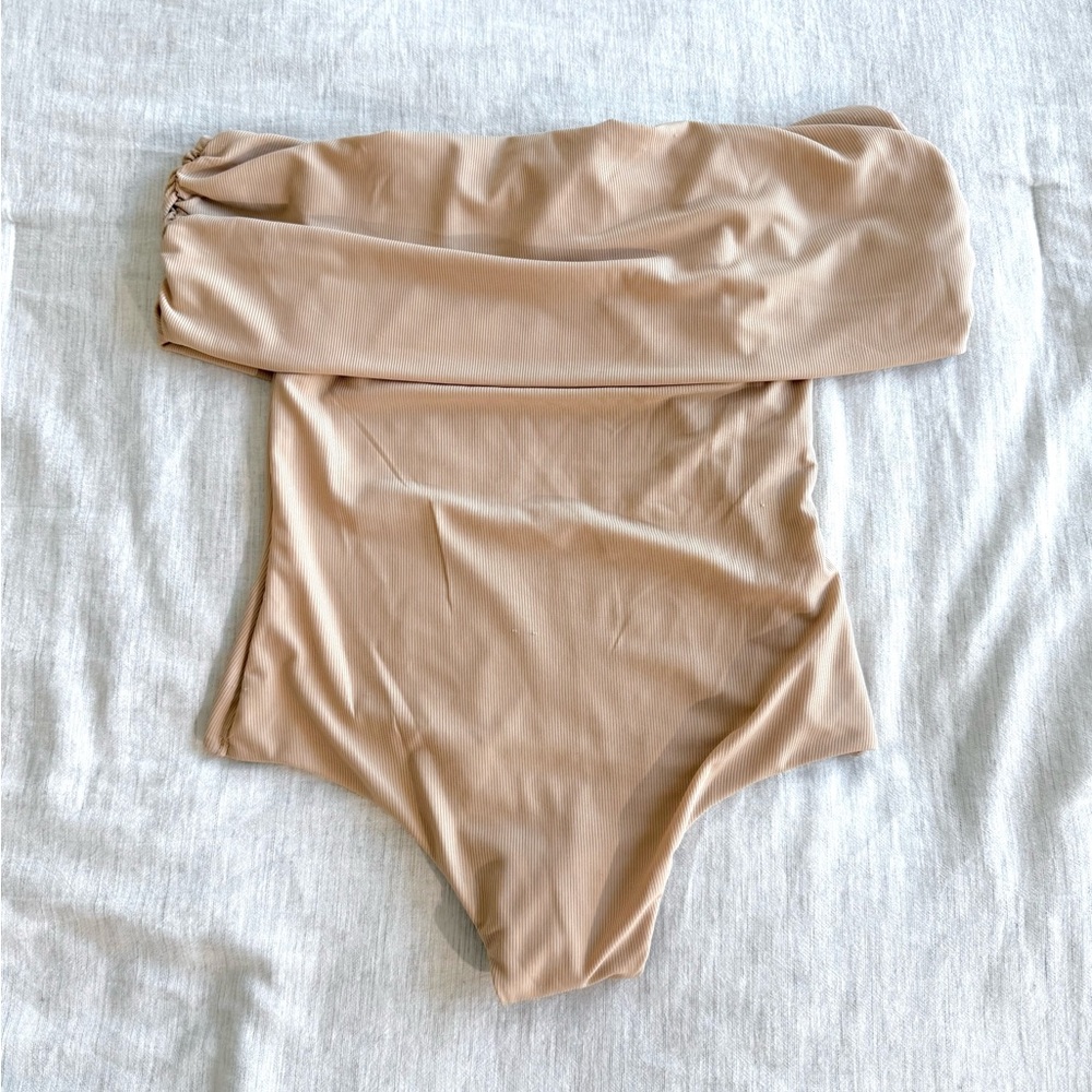 AFRM Joyette Ribbed Draped Bodysuit Size Small